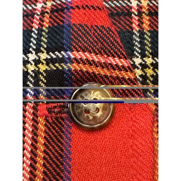 XL Orvis Wool Tartan Plaid Red Vest Reversible Christmas Dress - Picture 8 of 8